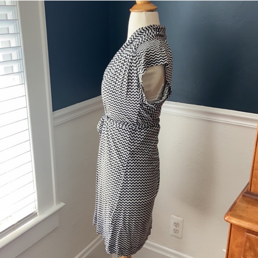 Black and White French Connection Dress with Tie - Picture 2 of 8